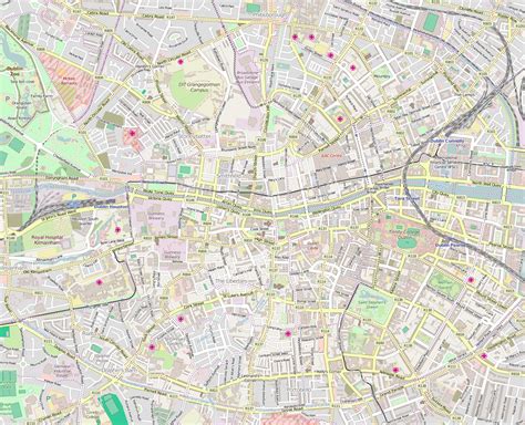Map of Dublin street: streets, roads and highways of Dublin