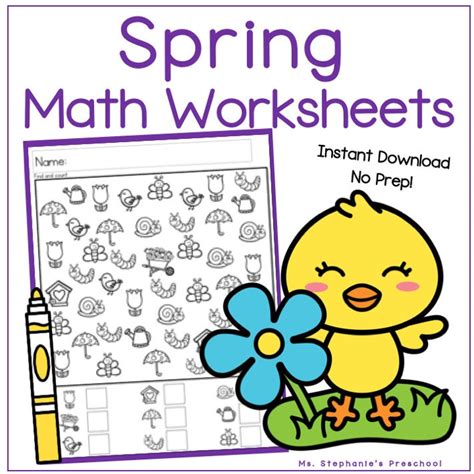 Image result for Spring Preschool Math Packet