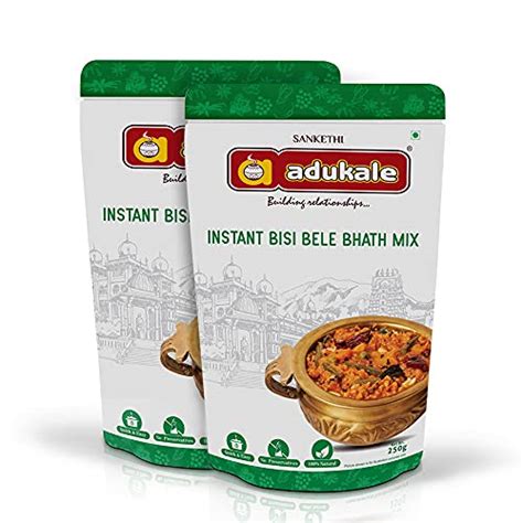 Adukale Instant Bisi BeLe Bhath Mix | South Indian Cuisine | 250g Pack ...