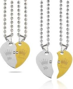 Stylewell Set Of 2 Pc His And Queen Crown Magnetic Broken Heart Love ...