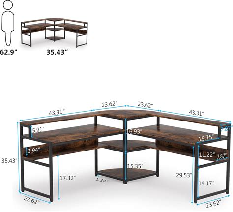 Buy Tribesigns L-Shaped Computer Desk with Storage Shelves, Modern ...