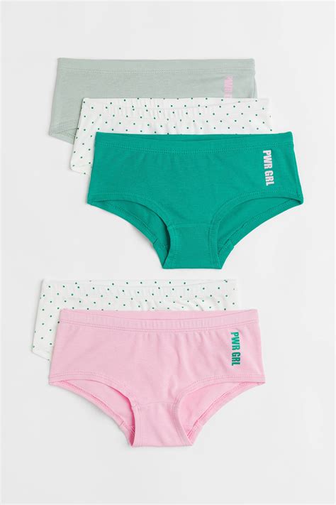 5-pack hipster briefs - Dark green/Pink - Kids | H&M IN