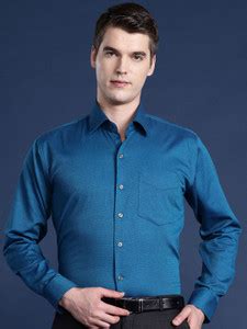 Hancock Men Self Design Formal Blue Shirt - Buy Hancock Men Self Design ...