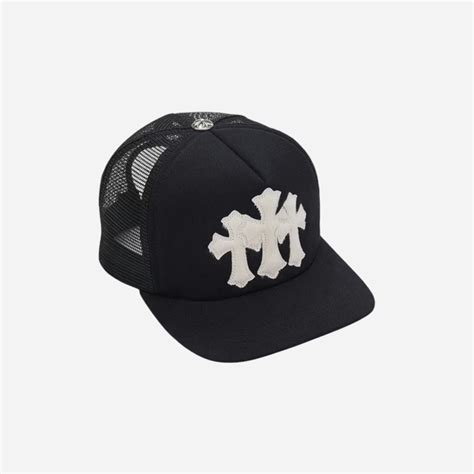 Chrome Hearts White Cemetary Cross CH Trucker Hat Black – The ...