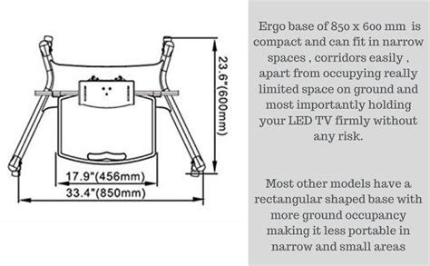 32 - 70 inch LED TV Trolley Cart Portable Rolling Wheel Stand with ...