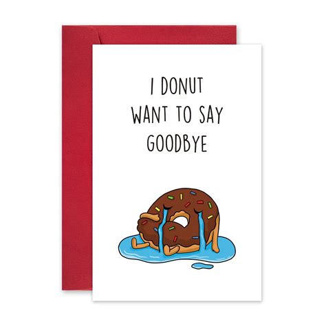 Amazon.com : Funny Coworker Leaving Card, Cute Donut Goodbye Card for ...