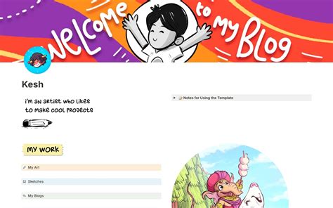 Creative Blog & Portfolio Template | Notion Marketplace