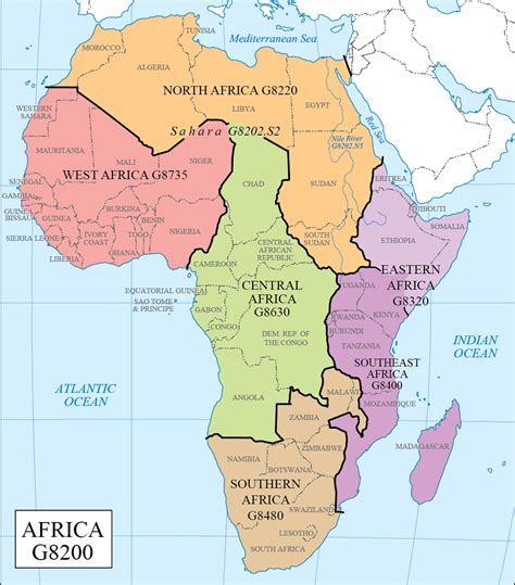 Map of Africa Regions