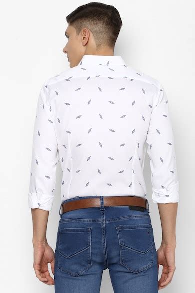 Buy Men White Slim Fit Print Full Sleeves Casual Shirt Online - 709893 ...