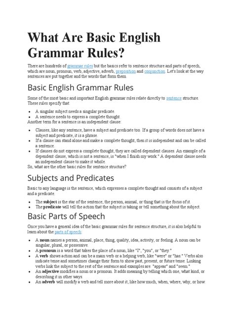 Basic Grammar Rules 的图像结果