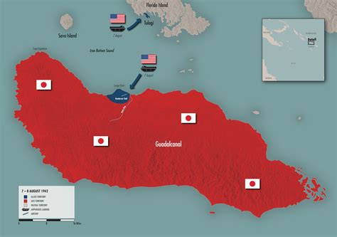 Battle Of Guadalcanal World Map