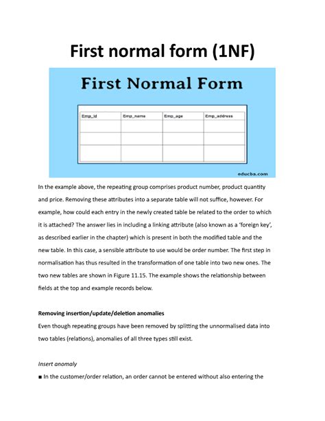 First Normal Form 1NF 的图像结果