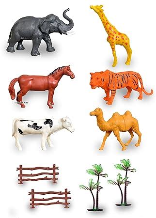 TEC TAVAKKAL Set of 6 Big Size Toy Figure Farm and Jungle Cartoon ...