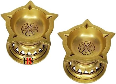 Buy B.B.S BRASS BRAND STATUES Diya Brass Small Size (Set of 2) Deepak ...