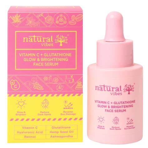 Natural Vibes Vitamin C + Glutathione Glow & Brightening Face Serum ...