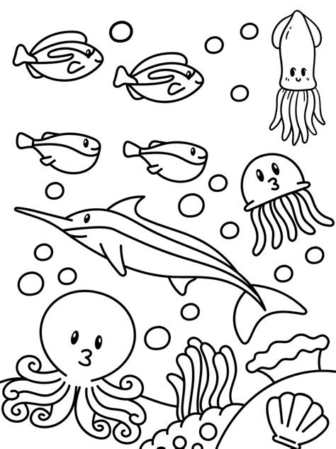 Top 20+ sea animals coloring pages for kids - Coloringpagesforkids.net