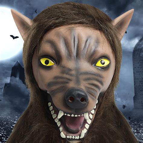 Realistic Latex Werewolf Mask Halloween Cosplay Horror Anime Full Face ...