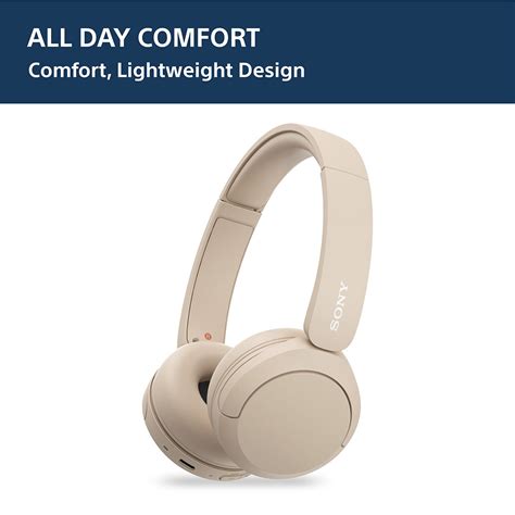 Sony WH-CH520, Wireless On-Ear Bluetooth Headphones with Mic, up to 50
