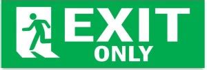 Mindcraftz Exit only Sign Board Sticker Green color Pack of 3 | 12 x 4 ...