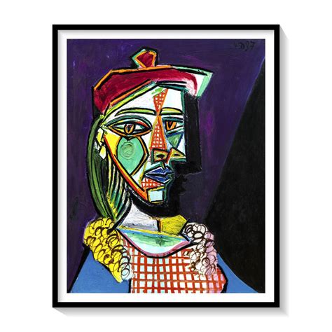 Femme au beret Painting & Wall Art Print by Pablo Picasso - Dessine Art