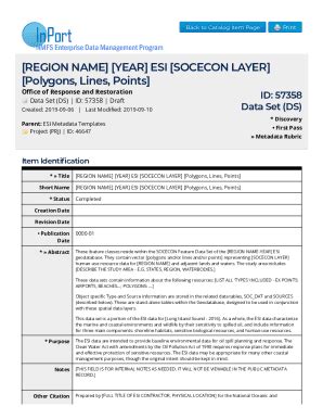 Fillable Online response restoration noaa REGION NAME YEAR ESI SOCECON ...