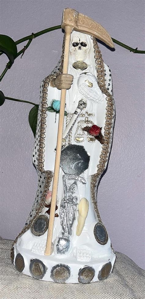White Santa Muerte Statue - Etsy