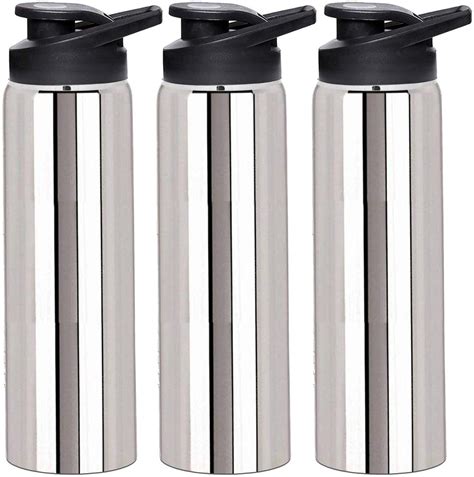 Kuber Industries Stainless Steel 3 Pieces Sport Water Bottle Set with ...