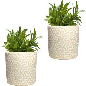 RBT White RD-1 Pipe Ceramic Pot Size 4x4inch GH0022-10 Plant Container ...