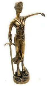 Bhunes Brass Blind Folded Justice Sculptures | Lady Justice Statues ...