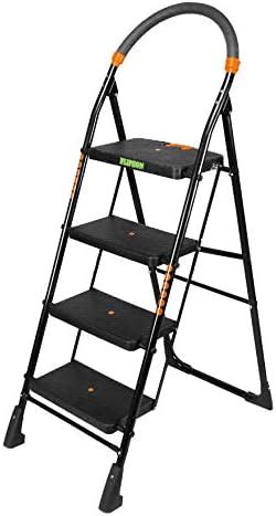 Parasnath 4 Step Orange Diamond Steel Ladder - Foldable Step Ladder ...