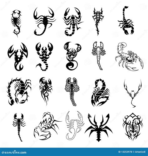 Vector Set of Scorpion Symbols Stock Vector - Illustration of background, collection: 13253978