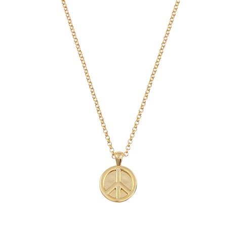 Peace Pendant Necklace- Gold – Talis Chains