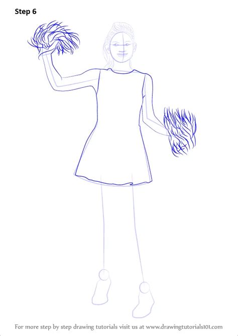 How to Draw a Cheerleader Girl (Other Occupations) Step by Step ...
