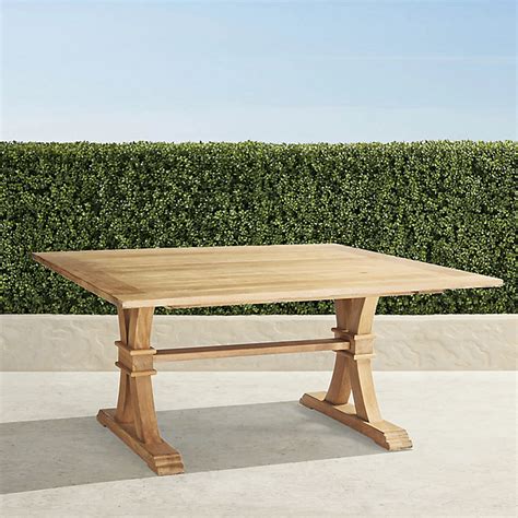 Teak Farmhouse Gathering Table with Kiln-Dried Planks & Trestle Base