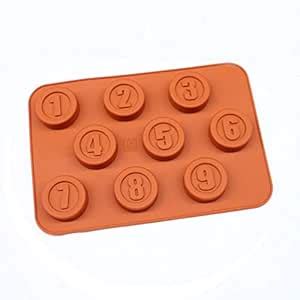 FairOnly Numbers Shape Ice Cube Mold Cooking Tools Silicone Fondant ...