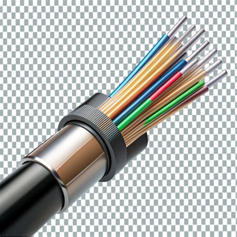 Fiber optic tight cable on transparent background | Premium AI ...