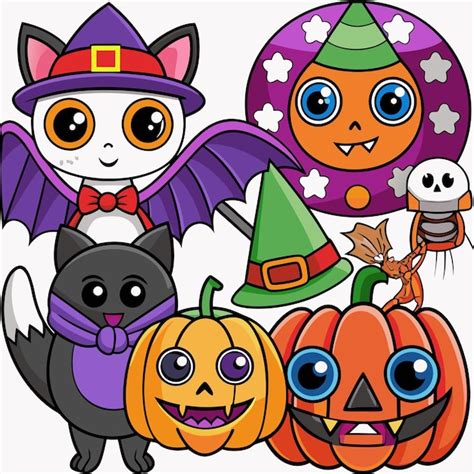 Icon fun and festive halloween scene with witch and spooky decorations ...