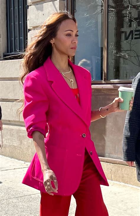 ZOE SALDANA Filming a Stella Artois Beer Commercial with Matt Damon and Ludacris in New York 03 ...