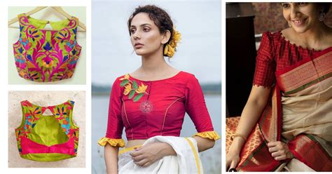 बोट नेक स्टाइल में 15 बेहद आकर्षक ब्लाउज़ डिज़ाइन - DusBus