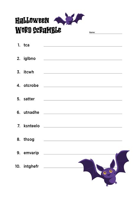 Halloween Word Scramble Games - 15 Free PDF Printables | Printablee