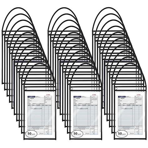 C-Line Shop Ticket Holders, Stitched, Both Sides Clear, 50", 8 1/2 x 11 ...
