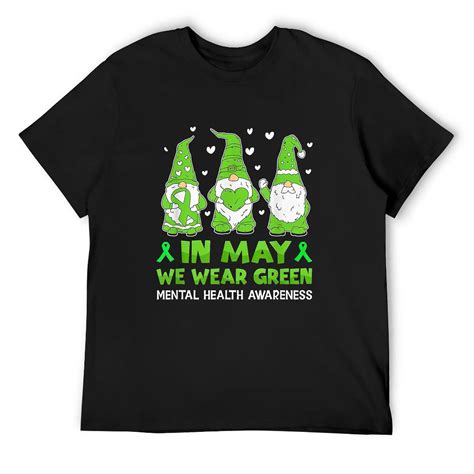 Mens In May We Wear Green Be Kind Mental Health Awareness Matters T-Shirt Black Small - Walmart.com