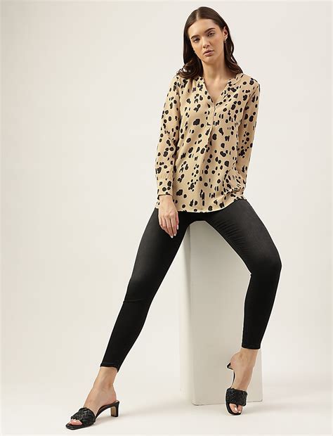 Buy Printed Mandarin Collar Top at Marks & Spencer