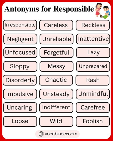 Antonyms for Responsible | 34 Opposite Words List in English