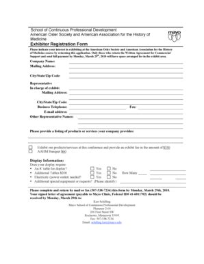 Exhibitor Forms | pdfFiller