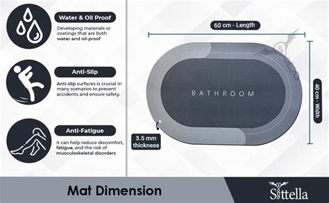 Buy SITTELLA® 1 Pieces 3.5mm Anti-Skid Water Soaking Bathroom Print ...