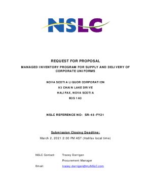 Fillable Online to supply the nslc with an inventory managed program ...