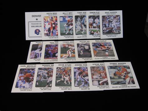 1989 Denver Broncos Team Set Franchise Game Cards 17ct | eBay
