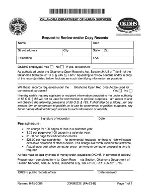 Form 23RM023E (PA-23-B) - Oklahoma Department Of Human ... - Okdhs ...