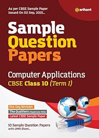 Arihant CBSE Term 1 Computer Application Sample Papers Questions for ...